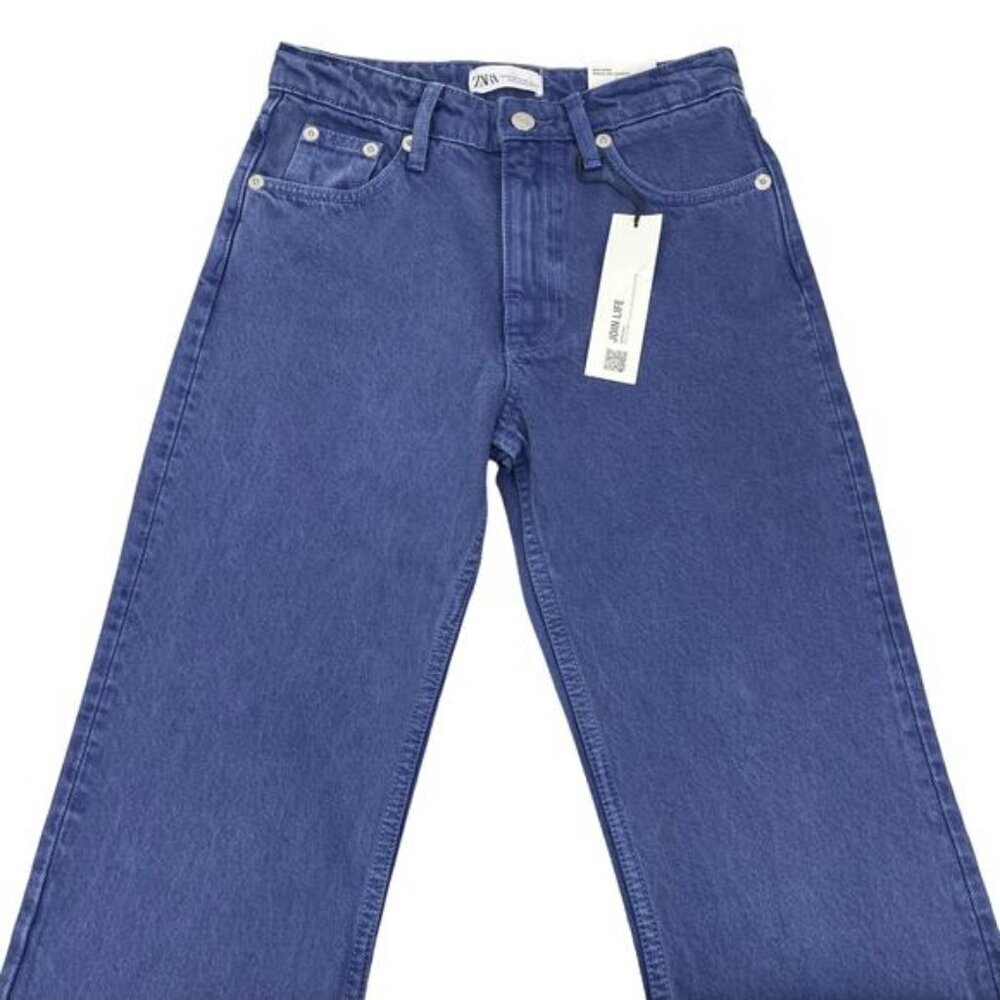 Zara Mid Rise Bootcut Jean Size 0 Washed Blue - Picture 4 of 7